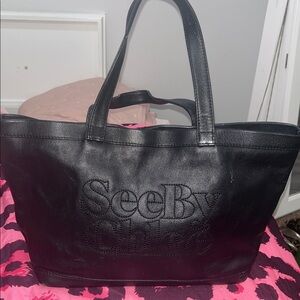 See By Chloe scuffs etc Classic Black Leather Tote w/ COA PRELOVED